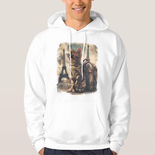 Sudadera Gato de viajero (Anverso)