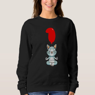 Sudadera Gato de yoga lindo Fiesta de globo de primer cumpl