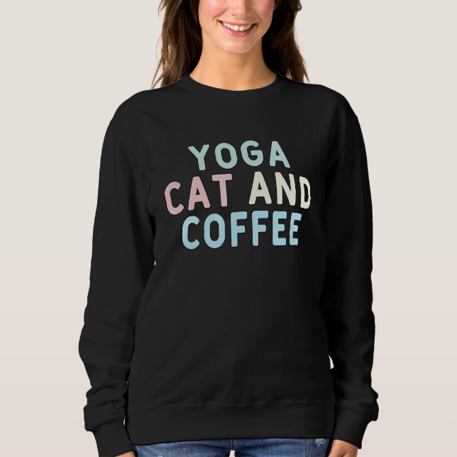 Sudadera Gato De Yoga Y Café (Anverso)