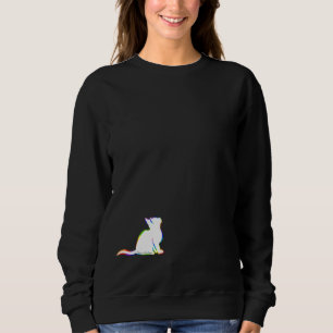 Sudadera Gato del arco iris, terraplén blanco, texto