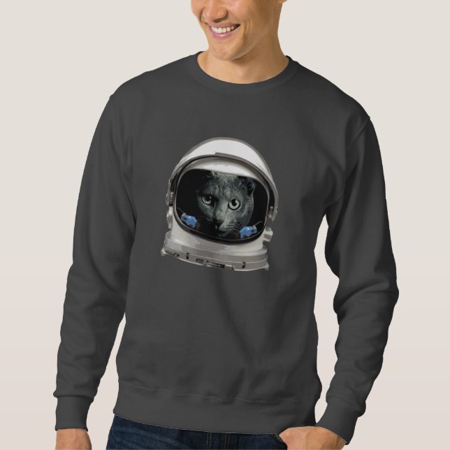 Sudadera Gato del astronauta del casco de espacio (Anverso)