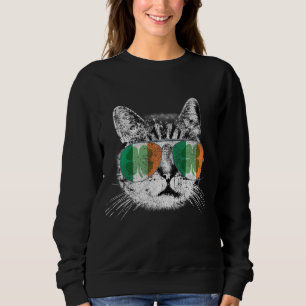 Sudadera Gato del Día de San Patricio tira a un gato irland