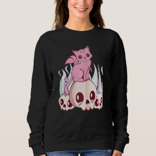 Sudadera Gato Demon Y Calavera De Mujeres