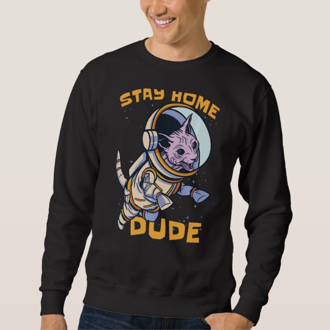 Sudadera Gato Divertido Astronauta Espacio Premium (Anverso)