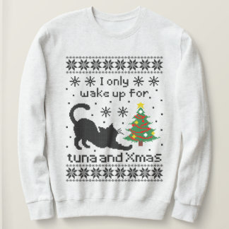 Sudadera Gato Divertido Pixel Knit Navidad Fea