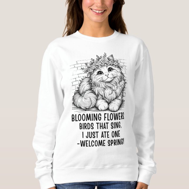 Sudadera Gato Divertido Primavera (Anverso)