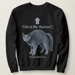 Sudadera Gato divertido ruso azul - Este es mi humano