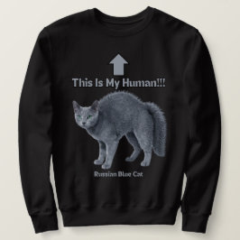 Sudadera Gato divertido ruso azul - Este es mi humano