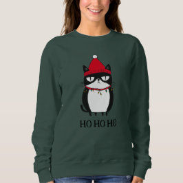 Sudadera Gato divertido y grochy catmas Navidades del humor