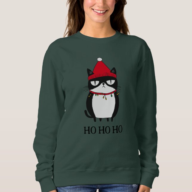Sudadera Gato divertido y grochy catmas Navidades del humor (Anverso)