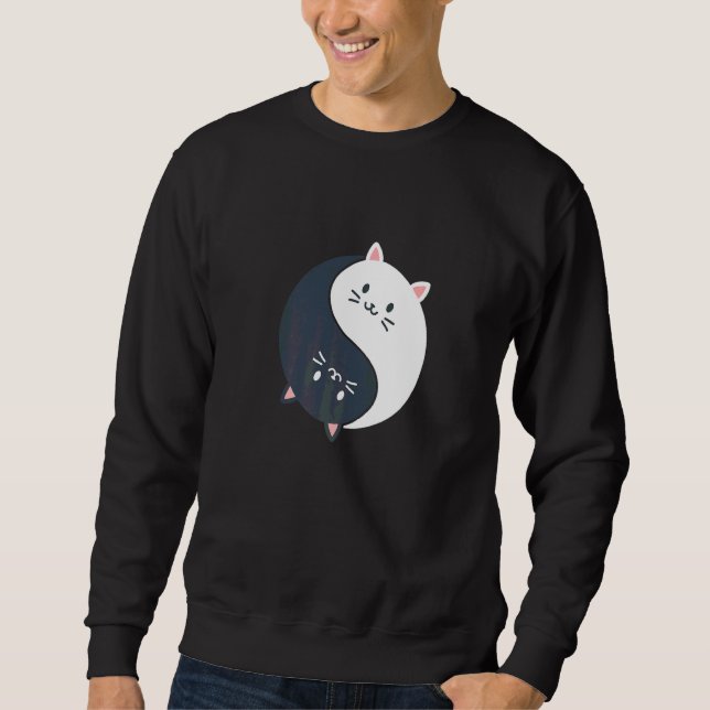 Sudadera Gato Divertido Yin Y Yang (Anverso)