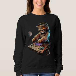 Sudadera Gato DJ, gato de disco de gato de espacio reducido