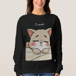 Sudadera Gato Dormido Adorable Necesito una Siesta Arte Kaw