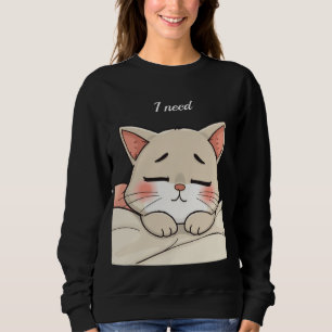Sudadera Gato Dormido Adorable Necesito una Siesta Arte Kaw