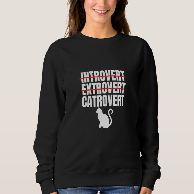 Sudadera Gato Dueños de Gatos Introvertido Extrovertido Cat (Anverso)