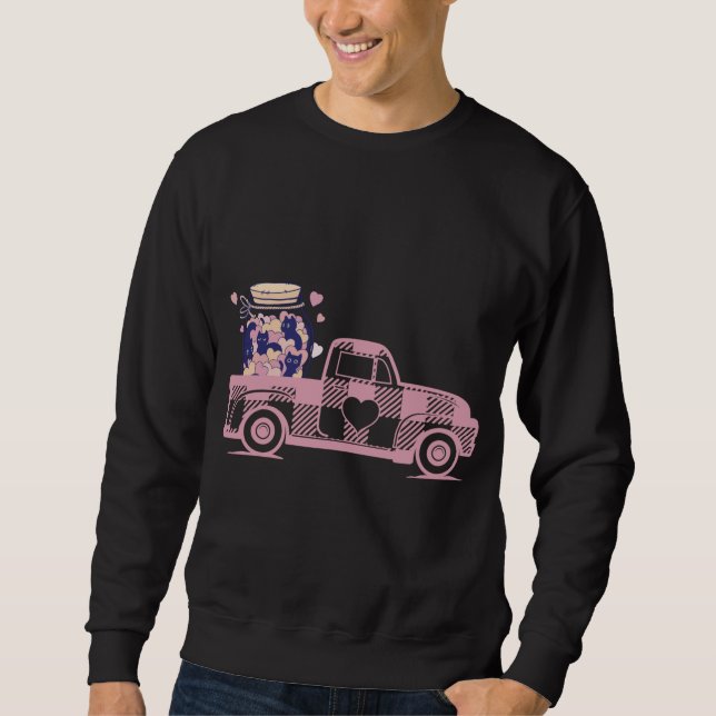 Sudadera Gato El día de San Valentín Gato Jar Red Tr (Anverso)