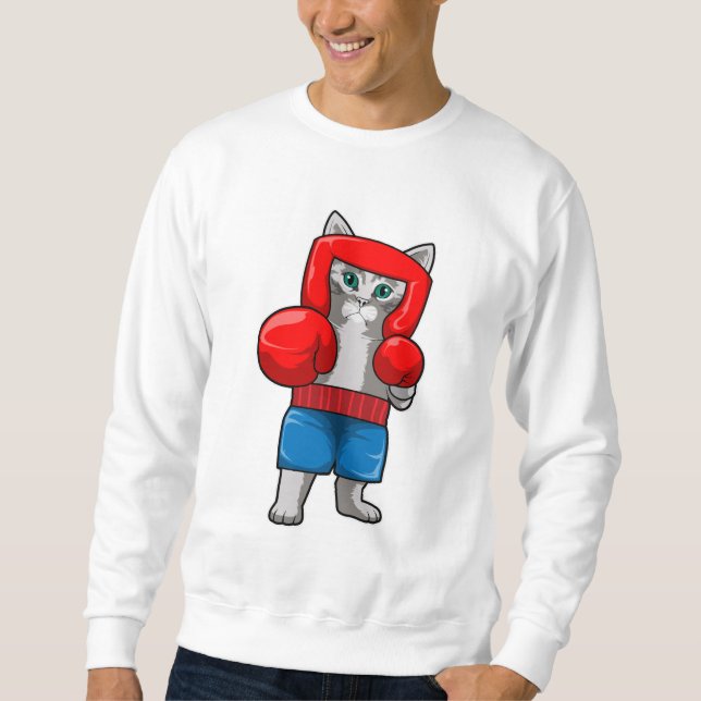 Sudadera Gato en boxeo con guantes de boxeo (Anverso)