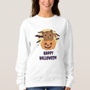 Sudadera Gato En Calabaza Gatos Dulces Feliz Halloween