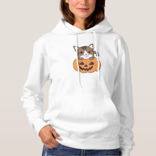 Sudadera Gato En Calabaza Gatos Dulces Feliz Halloween