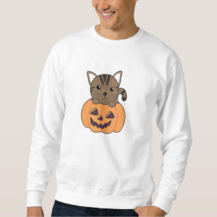 Sudadera Gato En Calabaza Gatos Dulces Feliz Halloween