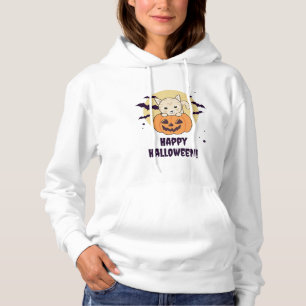 Sudadera Gato En Calabaza Gatos Dulces Feliz Halloween