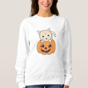 Sudadera Gato En Calabaza Gatos Dulces Feliz Halloween