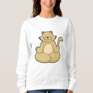 Sudadera Gato en ejercicio de Estiramiento de Yoga en piern