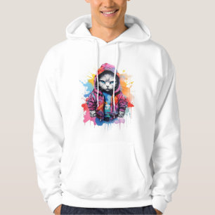 Sudadera Gato en el Graffiti colorido de Hoodie