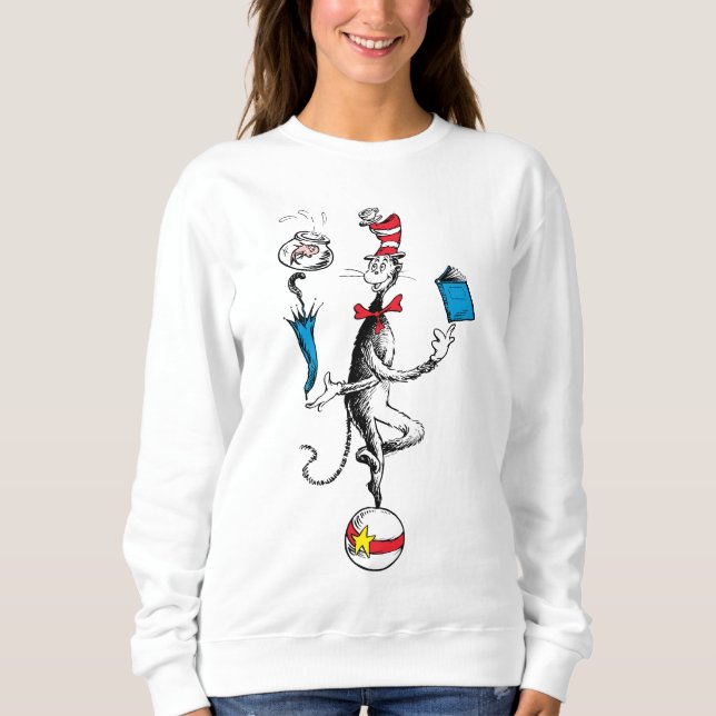 Sudadera Gato en el sombrero acto de equilibrio (Anverso)