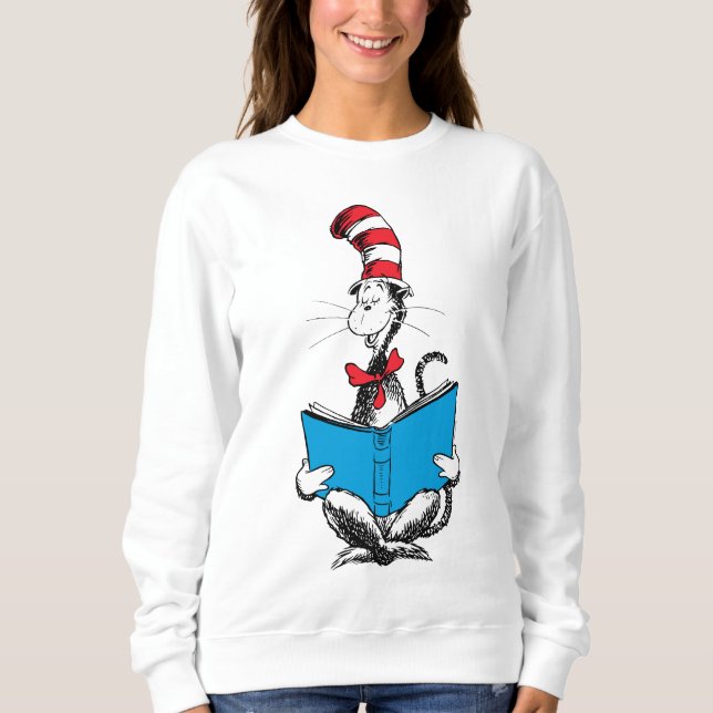 Sudadera Gato en el sombrero leyendo (Anverso)