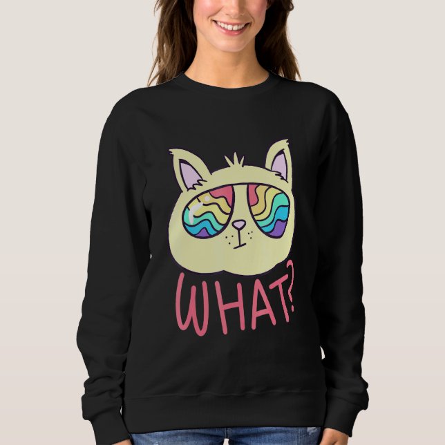 Sudadera Gato En Gafas De Sol Arcoiris (Anverso)