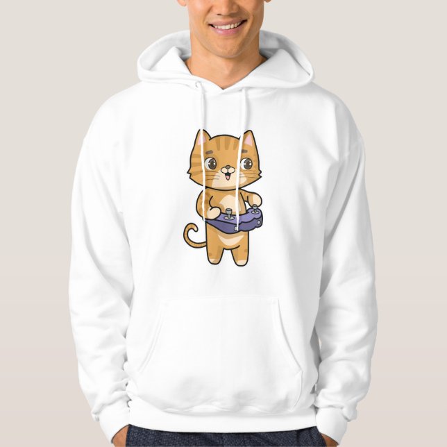 Sudadera Gato en juego con controlador (Anverso)