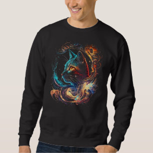 Sudadera Gato En La Galaxia Y Espacio Cabeza De Gato Gatito