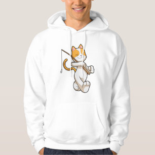 Sudadera Gato en la pesca con barra de pesca