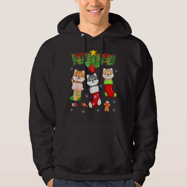 Sudadera Gato en Navidades de Papá Noel Encendido (Anverso)
