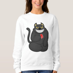 Sudadera Gato en Poker con tarjetas de póker