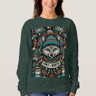 Sudadera Gato en un Gorra de invierno