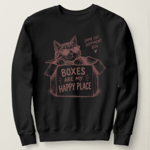 Sudadera Gato en una caja: lugar feliz