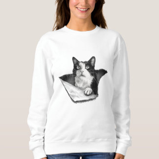 Sudadera Gato Enamorado 3D Tuxedo Kitten Hombres Negros y B
