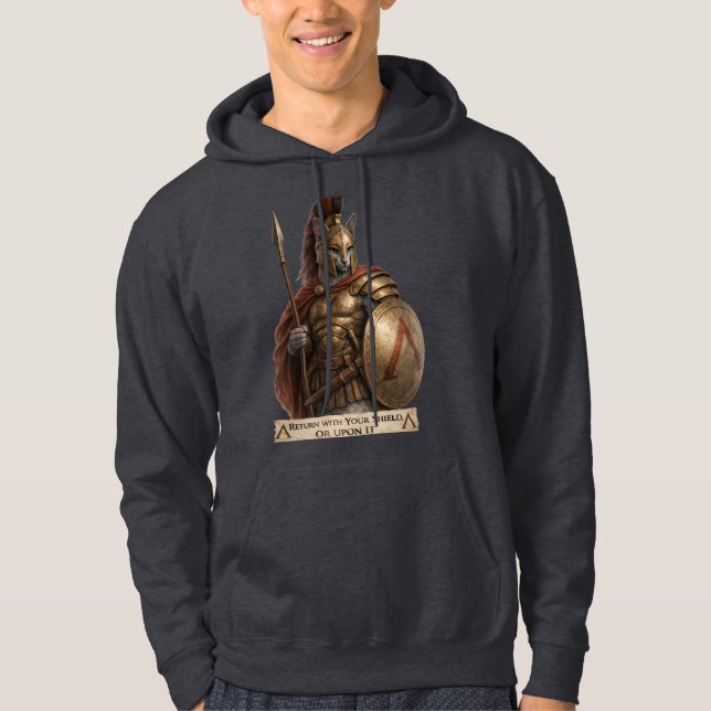 Sudadera Gato Espartano Azul Ruso (Anverso)