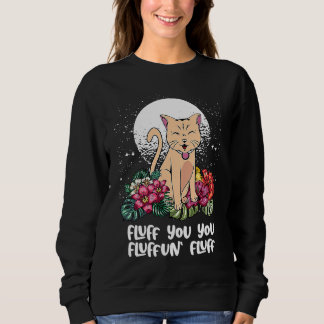 Sudadera Gato Esponjoso Fluffun Meme de Animal Gatito Anim