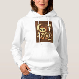 Sudadera Gato esqueleto espeluznante y fantasma 