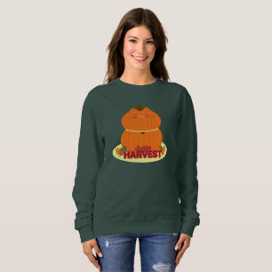 Sudadera Gato feliz de calabaza de cosecha