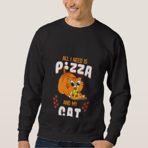 Sudadera Gato femenino comiendo pizza Shirt Pepperoni Slice
