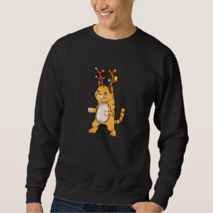 Sudadera Gato Floss Dance Reindes Antlers Gatitos