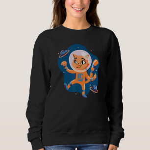 Sudadera Gato Flotando en el Espacio - Gráfico Divertido de