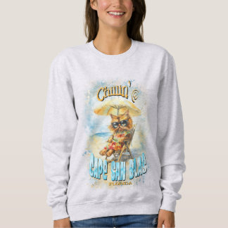 Sudadera Gato flotante en la playa de Cape San Blas Florida