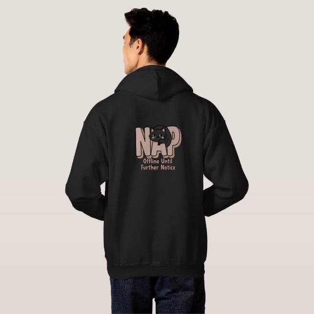 Sudadera Gato fuera de línea hasta nuevo aviso  (Reverso completo)