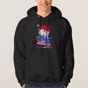 Sudadera Gato Fuerte Y Bonito Bandera Estadounidense De Vet