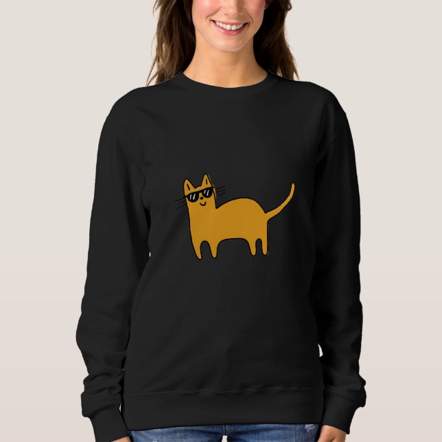 Sudadera Gato Gafas de Sol Genial (Anverso)